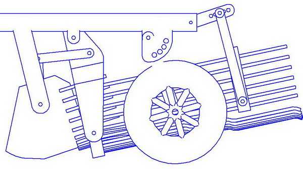 Чертеж грохотной картофелекопалки для мотоблока